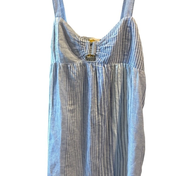 Lucky Brand Blue and White Stripped Babydoll  Sundress Size Large With Pockets! - Picture 4 of 6